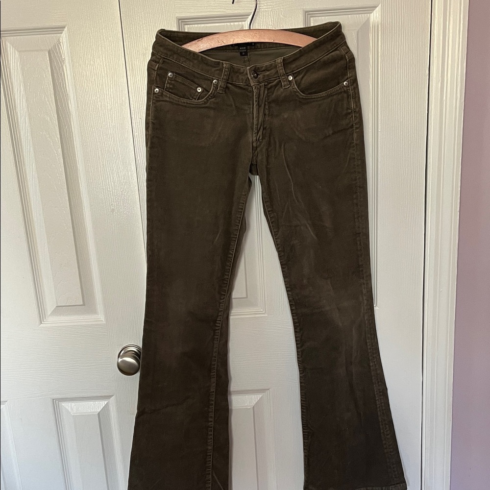 Vintage BeBe Brown Flared Velour Pants Sz 29